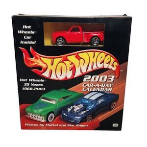 Hot Wheels 2003 Car-A-Day Calendar With Red '69 Chevy Pickup Brand New